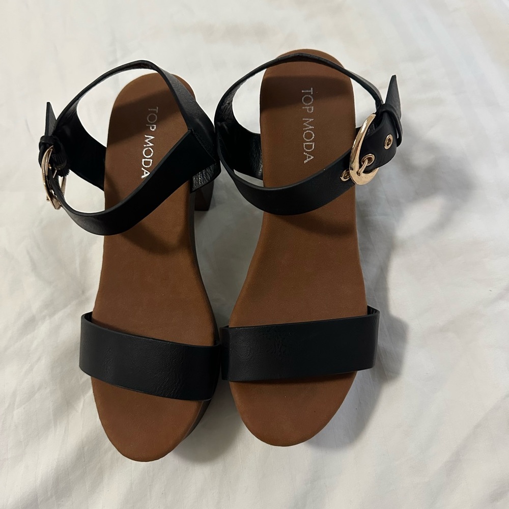 TOP Moda Black and Brown Women's Sandals